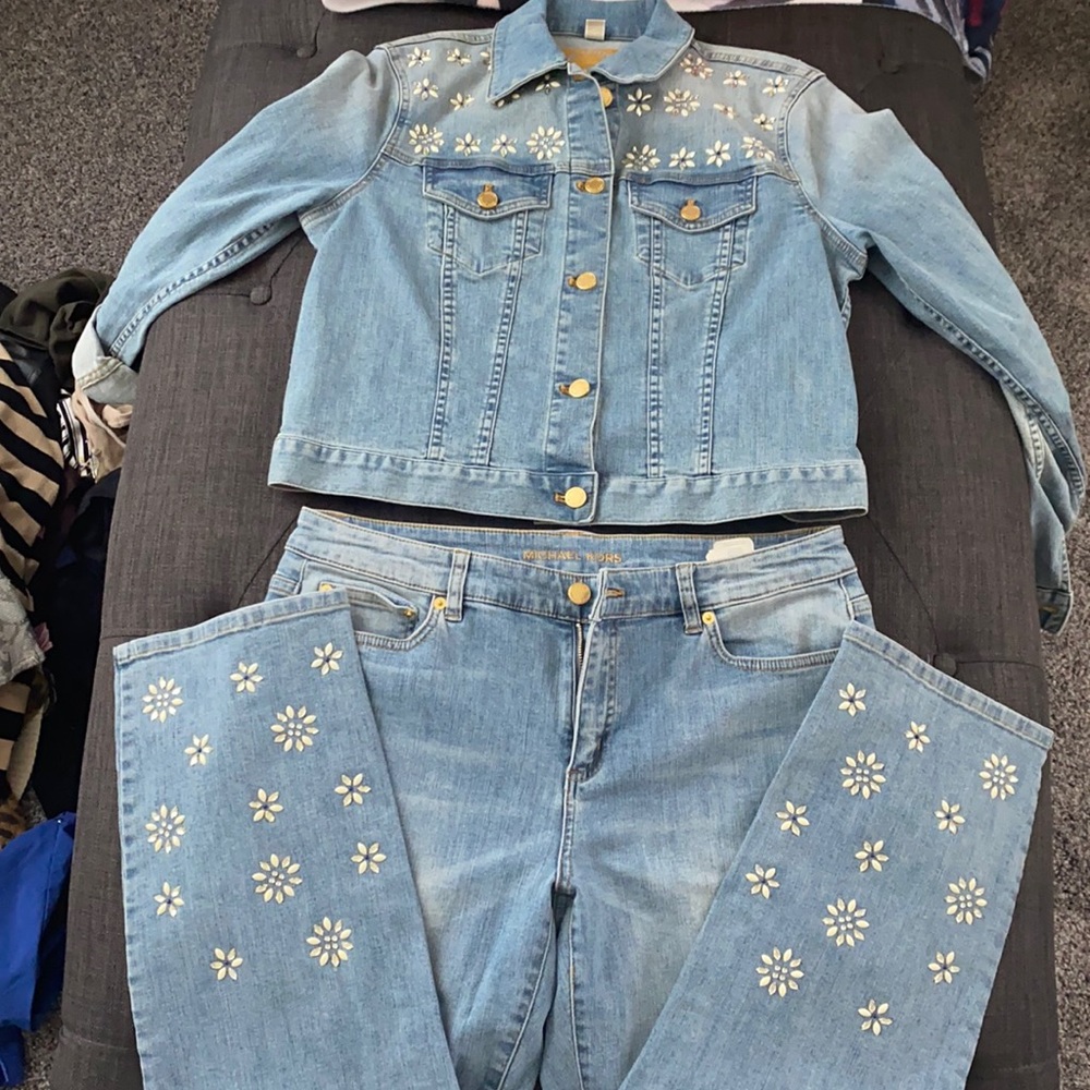 Micheal Kors light denim jean jacket and jeans